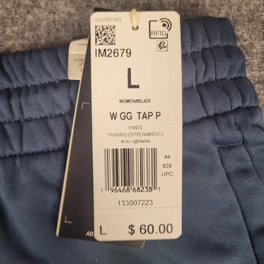 NWT Adidas Performance Fleece Jogger Pants Women's Lg Arctic Night/White Game&Go - Picture 3 of 7